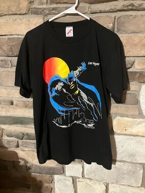 Vintage 1989 Jerzees Batman Graphic Tee - Black - Las Vegas